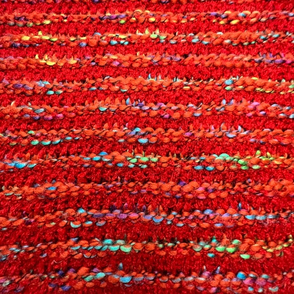 Talbots XL red wool blend knit sweater with multi color - Picture 7 of 7